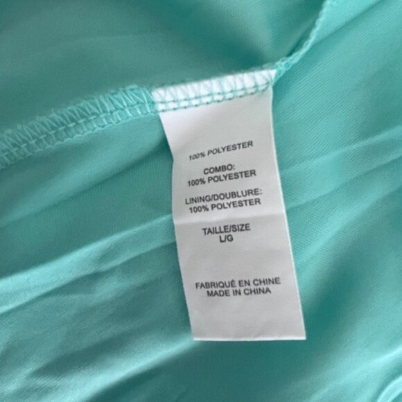 LE CHATEAU GORGEOUS BLUE BROCADE DRESS, SZ. L - Picture 10 of 11